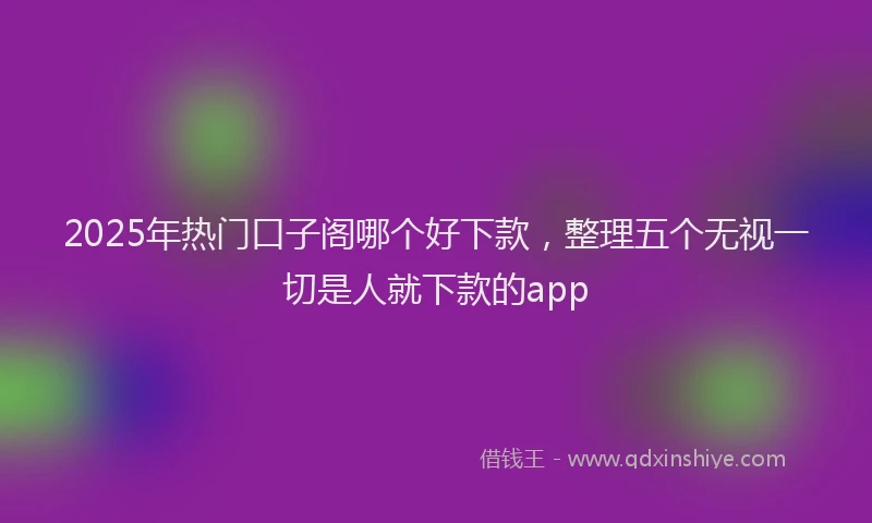 2025年热门口子阁哪个好下款，整理五个无视一切是人就下款的app