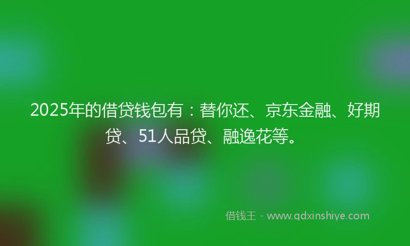 2025年的借贷钱包有：替你还、京东金融、好期贷、51人品贷、融逸花等。