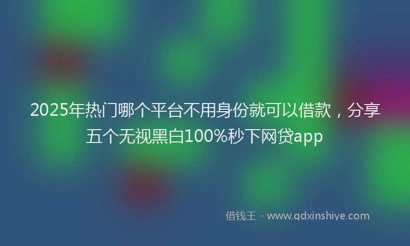2025年热门哪个平台不用身份就可以借款，分享五个无视黑白100%秒下网贷app