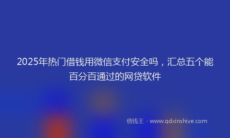 2025年热门借钱用微信支付安全吗，汇总五个能百分百通过的网贷软件
