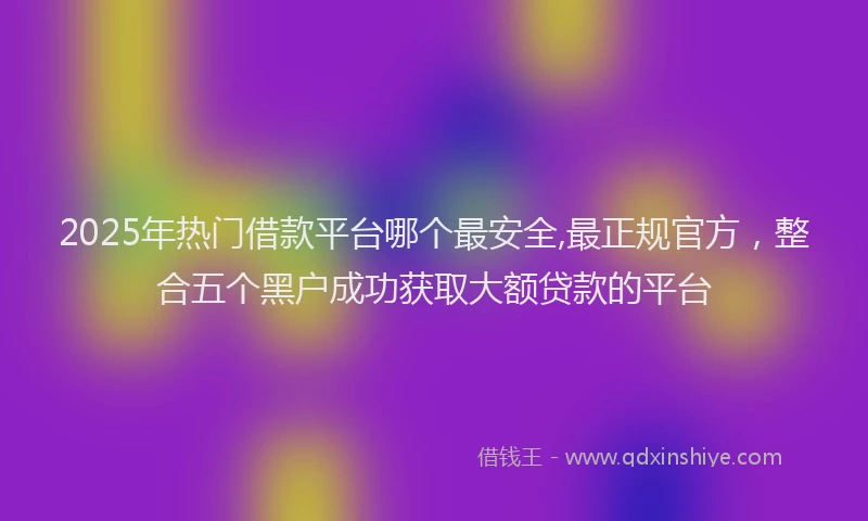 2025年热门借款平台哪个最安全,最正规官方，整合五个黑户成功获取大额贷款的平台
