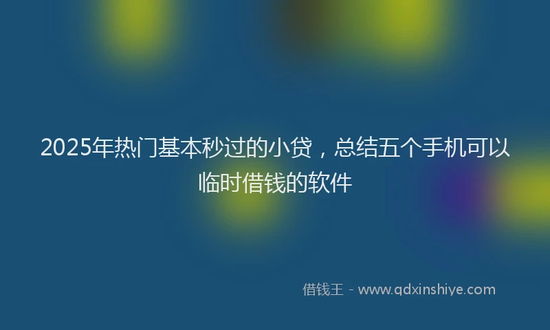 2025年热门基本秒过的小贷，总结五个手机可以临时借钱的软件