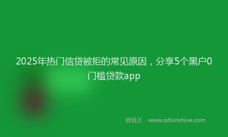 2025年热门信贷被拒的常见原因，分享5个黑户0门槛贷款app