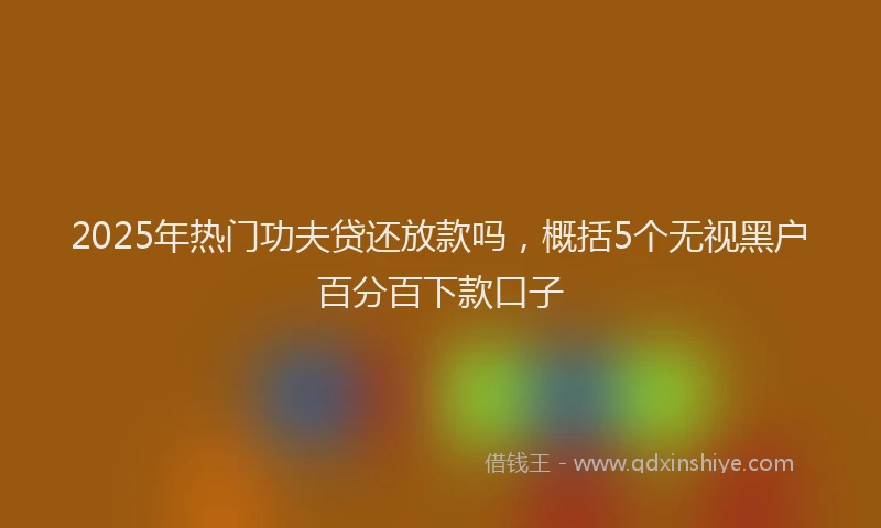 2025年热门功夫贷还放款吗，概括5个无视黑户百分百下款口子