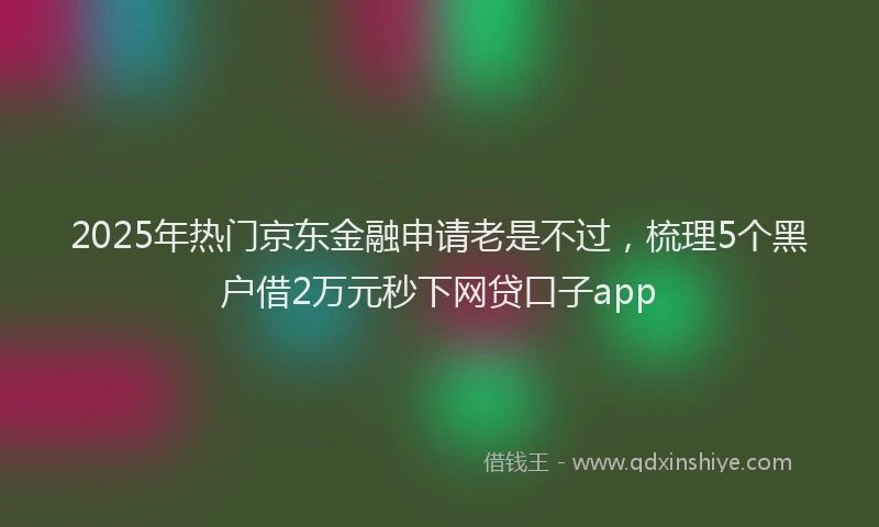 2025年热门京东金融申请老是不过，梳理5个黑户借2万元秒下网贷口子app