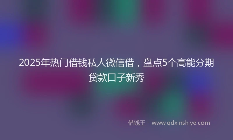 2025年热门借钱私人微信借，盘点5个高能分期贷款口子新秀