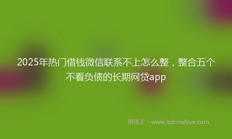 2025年热门借钱微信联系不上怎么整，整合五个不看负债的长期网贷app