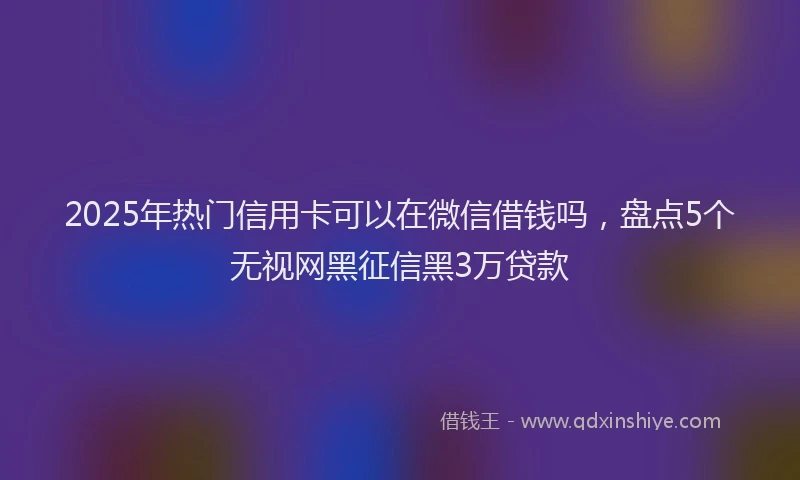 2025年热门信用卡可以在微信借钱吗，盘点5个无视网黑征信黑3万贷款