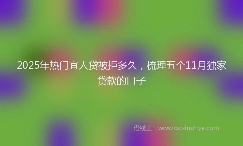 2025年热门宜人贷被拒多久，梳理五个11月独家贷款的口子