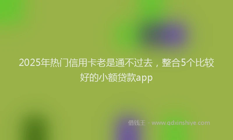 2025年热门信用卡老是通不过去，整合5个比较好的小额贷款app