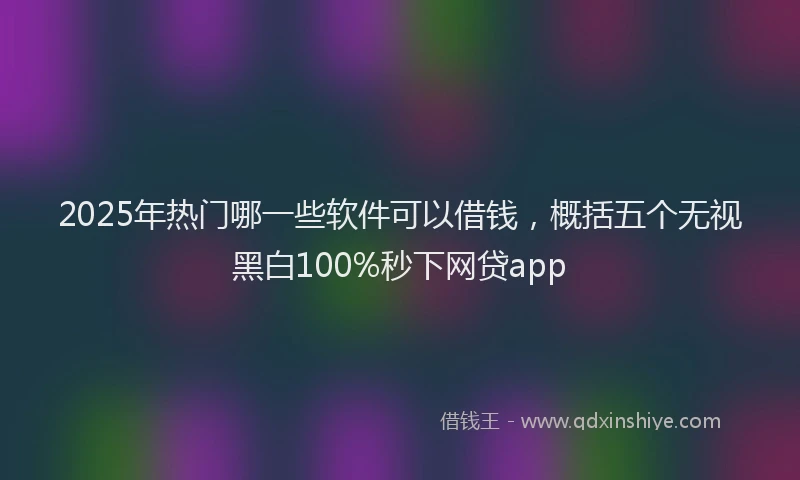 2025年热门哪一些软件可以借钱，概括五个无视黑白100%秒下网贷app