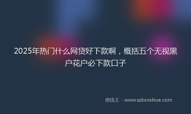 2025年热门什么网贷好下款啊，概括五个无视黑户花户必下款口子