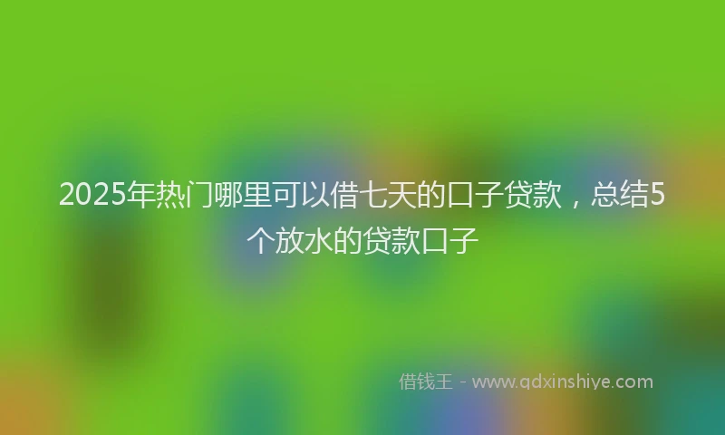 2025年热门哪里可以借七天的口子贷款，总结5个放水的贷款口子