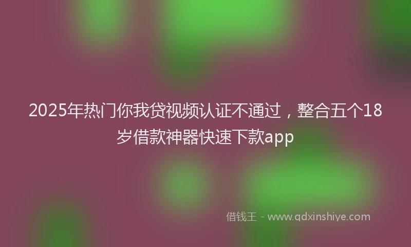 2025年热门你我贷视频认证不通过，整合五个18岁借款神器快速下款app