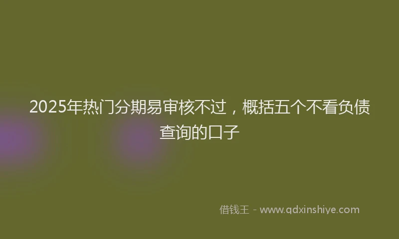 2025年热门分期易审核不过，概括五个不看负债查询的口子
