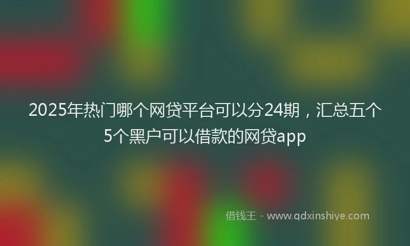 2025年热门哪个网贷平台可以分24期，汇总五个5个黑户可以借款的网贷app