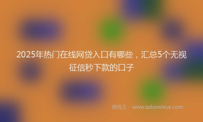 2025年热门在线网贷入口有哪些，汇总5个无视征信秒下款的口子