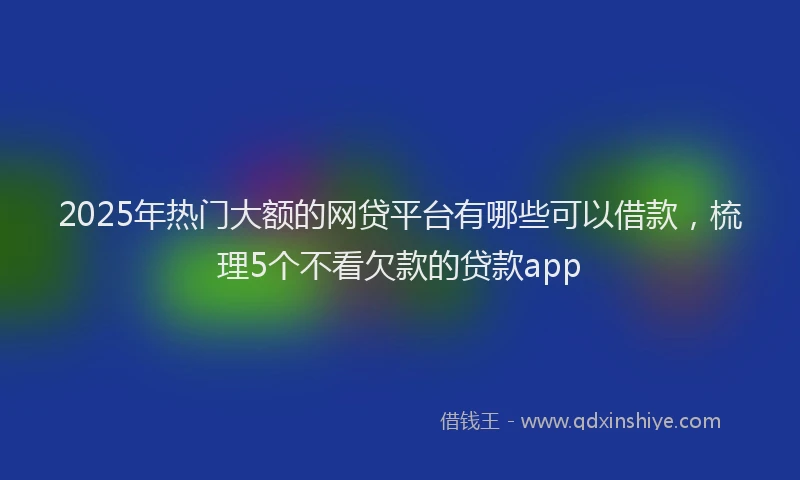 2025年热门大额的网贷平台有哪些可以借款，梳理5个不看欠款的贷款app