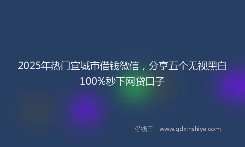 2025年热门宜城市借钱微信，分享五个无视黑白100%秒下网贷口子