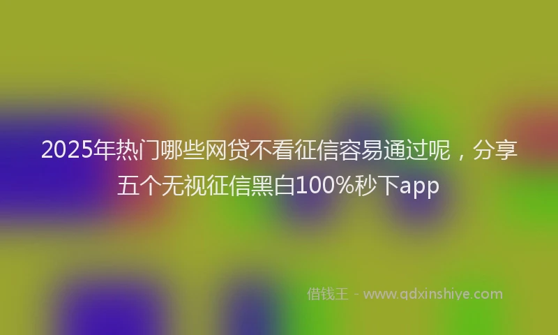 2025年热门哪些网贷不看征信容易通过呢，分享五个无视征信黑白100%秒下app