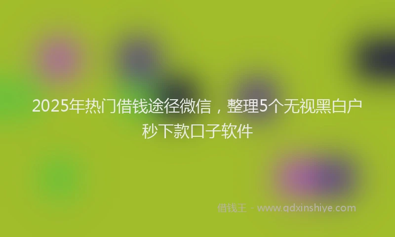 2025年热门借钱途径微信，整理5个无视黑白户秒下款口子软件
