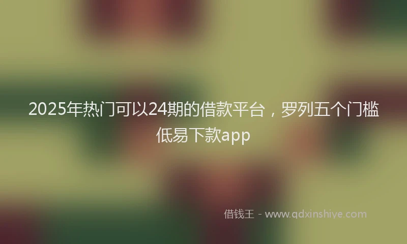 2025年热门可以24期的借款平台，罗列五个门槛低易下款app