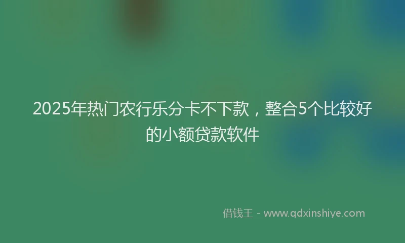 2025年热门农行乐分卡不下款，整合5个比较好的小额贷款软件