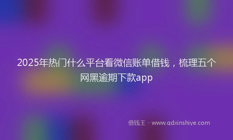 2025年热门什么平台看微信账单借钱，梳理五个网黑逾期下款app