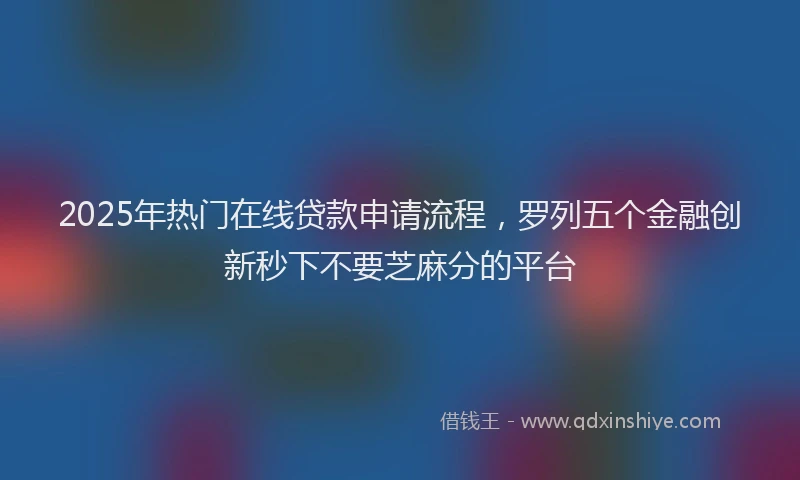 2025年热门在线贷款申请流程，罗列五个金融创新秒下不要芝麻分的平台