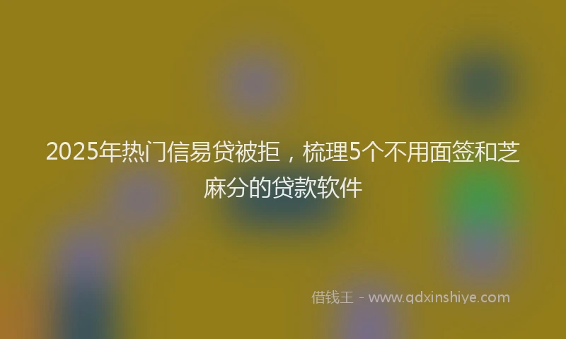 2025年热门信易贷被拒，梳理5个不用面签和芝麻分的贷款软件