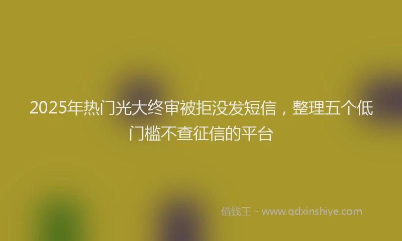 2025年热门光大终审被拒没发短信，整理五个低门槛不查征信的平台
