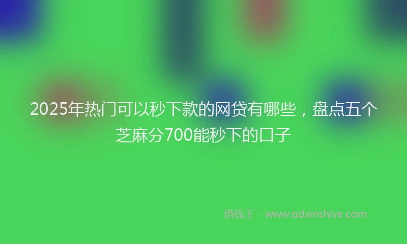 2025年热门可以秒下款的网贷有哪些，盘点五个芝麻分700能秒下的口子