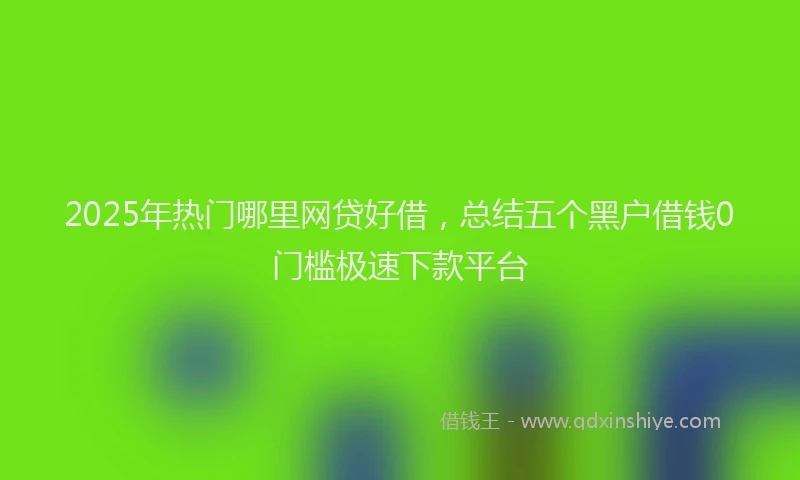 2025年热门哪里网贷好借，总结五个黑户借钱0门槛极速下款平台