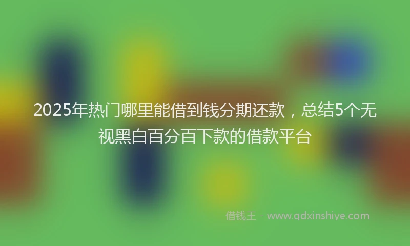 2025年热门哪里能借到钱分期还款，总结5个无视黑白百分百下款的借款平台