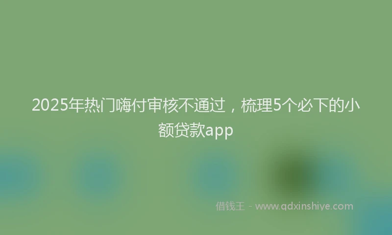 2025年热门嗨付审核不通过，梳理5个必下的小额贷款app
