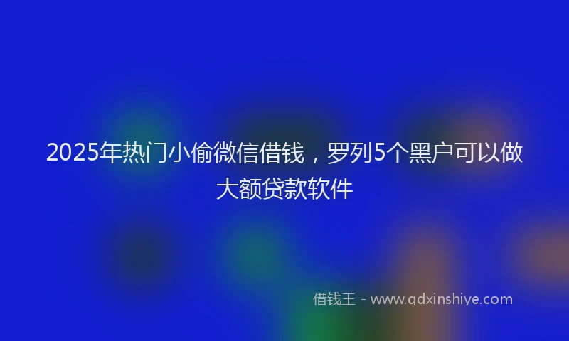 2025年热门小偷微信借钱，罗列5个黑户可以做大额贷款软件