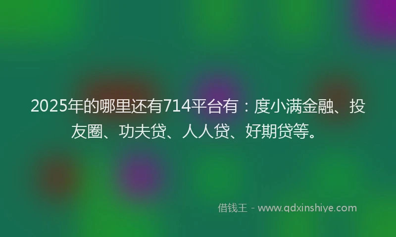 2025年的哪里还有714平台有：度小满金融、投友圈、功夫贷、人人贷、好期贷等。