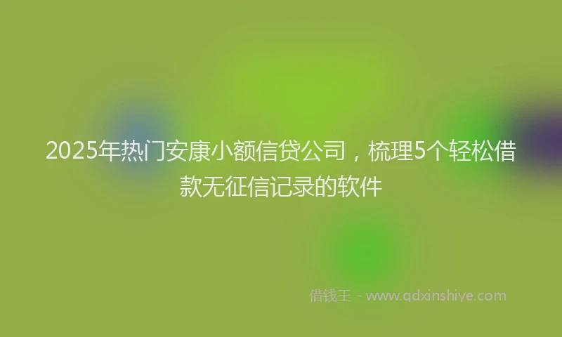 2025年热门安康小额信贷公司，梳理5个轻松借款无征信记录的软件