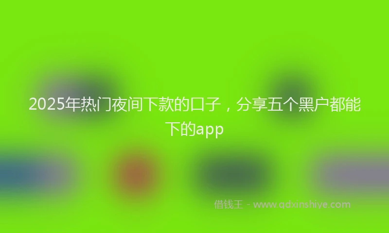 2025年热门夜间下款的口子，分享五个黑户都能下的app