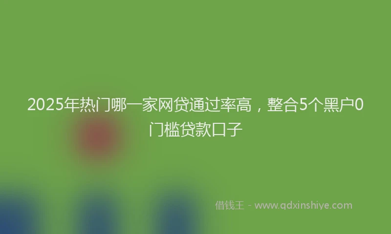 2025年热门哪一家网贷通过率高，整合5个黑户0门槛贷款口子