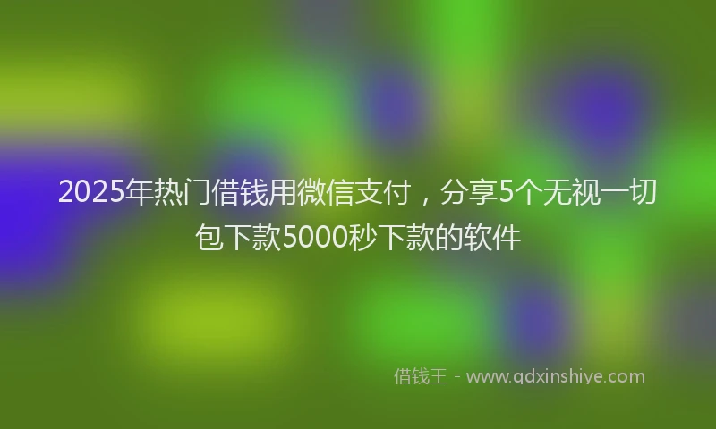 2025年热门借钱用微信支付，分享5个无视一切包下款5000秒下款的软件