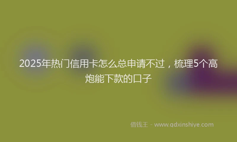 2025年热门信用卡怎么总申请不过，梳理5个高炮能下款的口子
