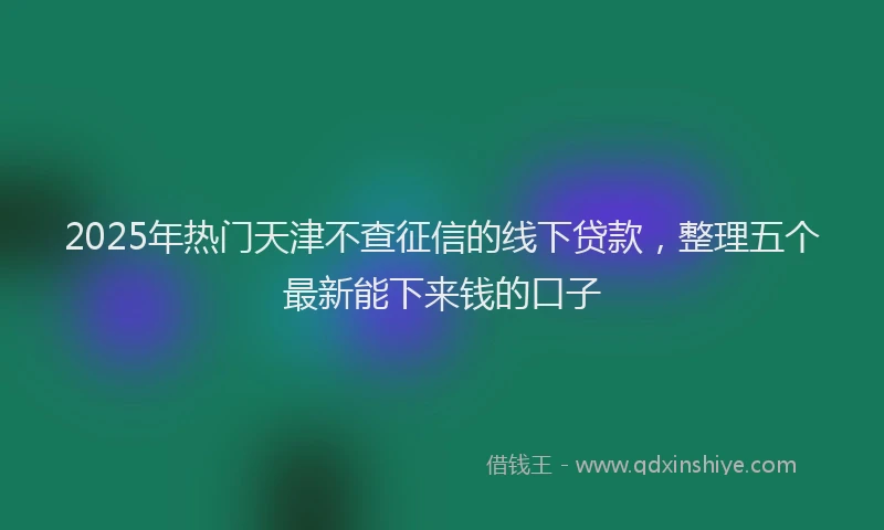 2025年热门天津不查征信的线下贷款，整理五个最新能下来钱的口子