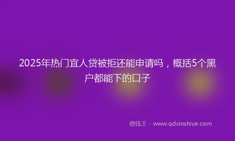 2025年热门宜人贷被拒还能申请吗，概括5个黑户都能下的口子