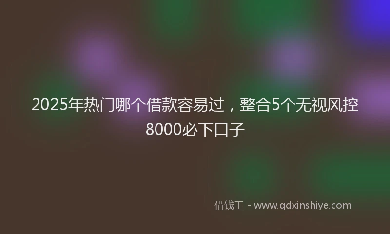 2025年热门哪个借款容易过，整合5个无视风控8000必下口子