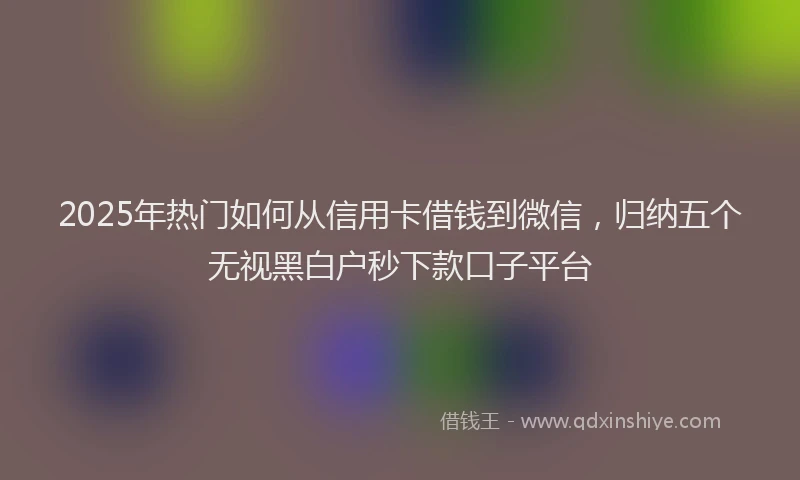 2025年热门如何从信用卡借钱到微信，归纳五个无视黑白户秒下款口子平台