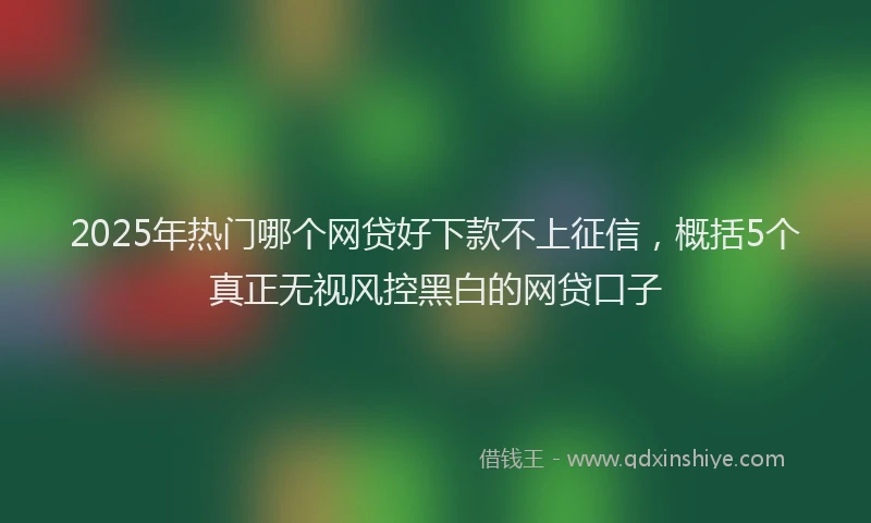 2025年热门哪个网贷好下款不上征信，概括5个真正无视风控黑白的网贷口子
