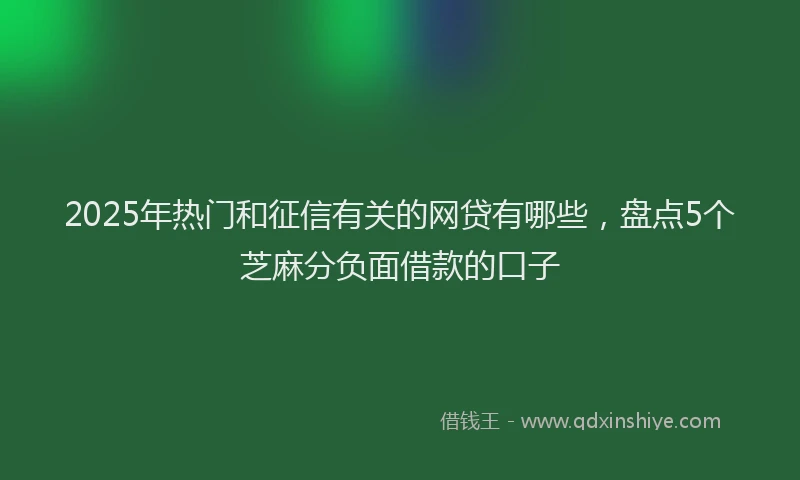 2025年热门和征信有关的网贷有哪些，盘点5个芝麻分负面借款的口子