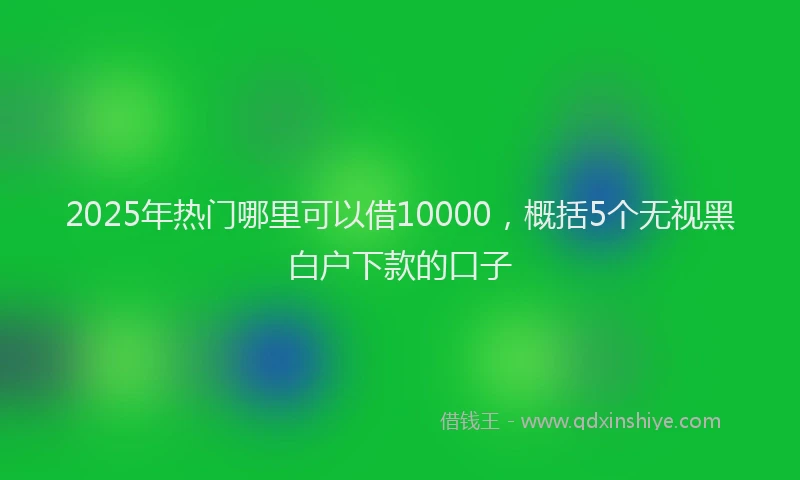 2025年热门哪里可以借10000，概括5个无视黑白户下款的口子