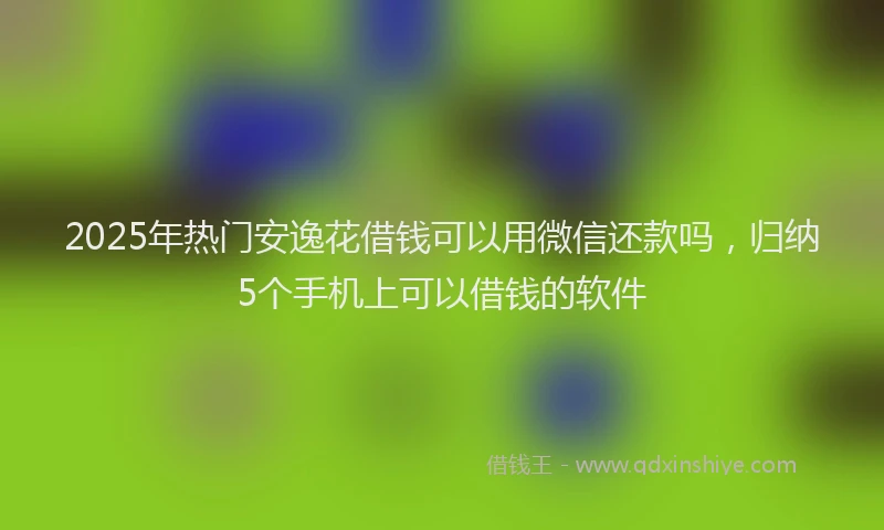 2025年热门安逸花借钱可以用微信还款吗，归纳5个手机上可以借钱的软件